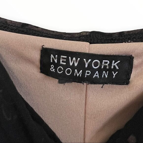New York & Company Nude Asymmetrical Midi Slip Dress - Picture 5 of 6